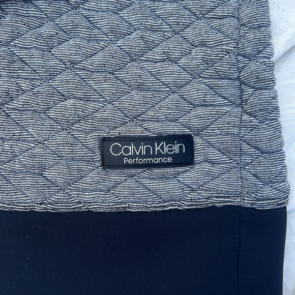 Calvin Klein Gray Quilted Hoodie Sweater - Picture 2 of 5